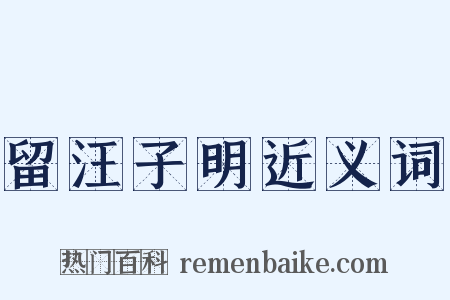 留汪子明近义词是什么意思的图片